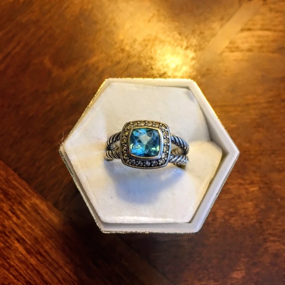 David Yurman Jewelry - David Yurman Petite Albion Blue Topaz 925 Diamond